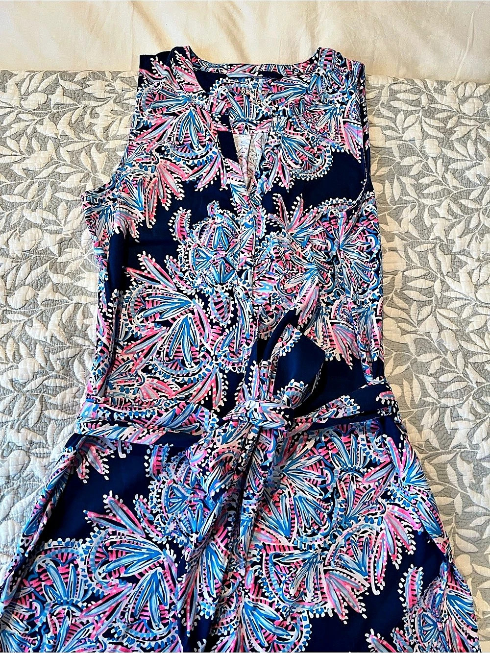 Lilly Pulitzer Abstract Print Mini Dress with belt